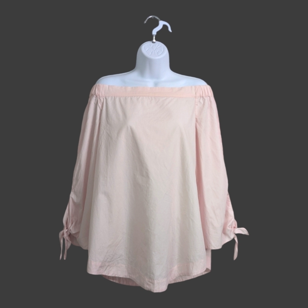 Nwt Free People Woman Light Pink Top Blouse Off The Shoulder Long Sleeve Chic S